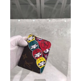 Louis Vuitton Kabuki Sticker Elements Drama Style Zipper Around Short Wallets M67250