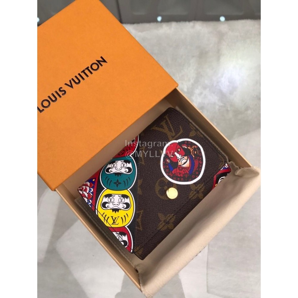 Louis Vuitton Victorine Drama Style Flip Short Wallets M67253