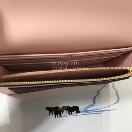 Louis Vuitton Flore Canvas Cowhide Flower Shape Buckle Chain Bag Accessory Wallet Pink M67405
