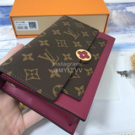 Louis Vuitton Flore Canvas Leather Flower Shape Buckle Chain Bag Accessory Wallet Fuchsia M67405