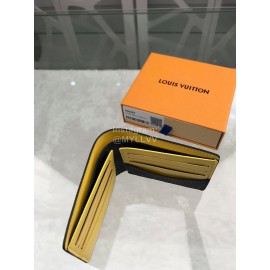 Louis Vuitton Damier Canvas Check Yellow Lining Short Wallets N60087