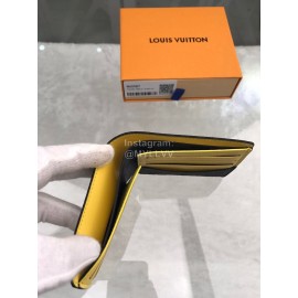 Louis Vuitton Damier Canvas Check Yellow Lining Short Wallets N60087