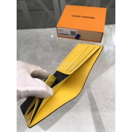 Louis Vuitton Damier Canvas Check Yellow Lining Short Wallets N60087