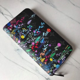 Louis Vuitton 2020 Flower Series Zipper Around Long Wallets Black M60017