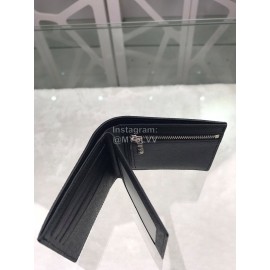 Louis Vuitton Amerigo Classic Style Grained Leather Short Wallets Black M62045