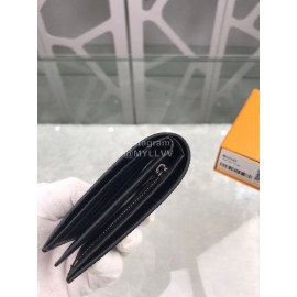 Louis Vuitton Amerigo Classic Style Grained Leather Short Wallets Black M62045