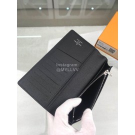 Louis Vuitton Brazza Canvas Checkerboard Digital Style Long Wallets Blue N60162