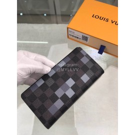 Louis Vuitton Brazza Checkerboard Digital Style Long Wallets Gray N60163
