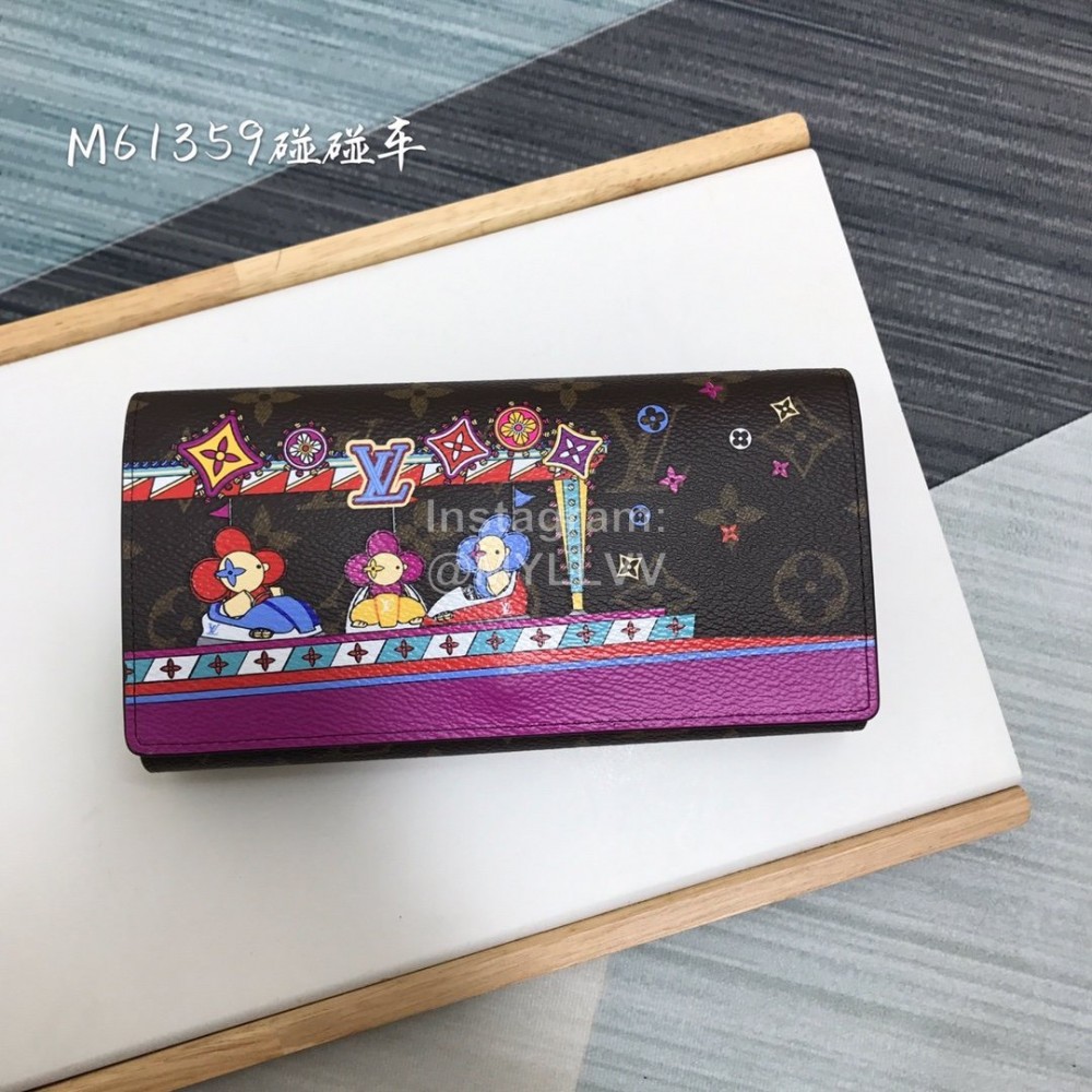 Louis Vuitton 2020 Christmas Series Bumper Car Pattern Envelope Long Wallets M61359
