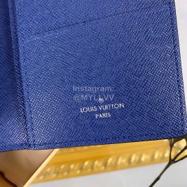 Louis Vuitton Discovery Pochette Canvas Stitching Leather Long Wallets Blue M30447