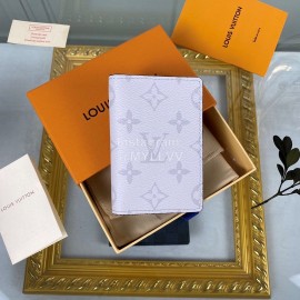 Louis Vuitton Canvas Stitching Leather Card Case Gray M30315