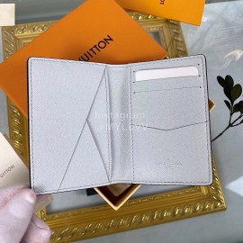 Louis Vuitton Canvas Stitching Leather Card Case Gray M30315
