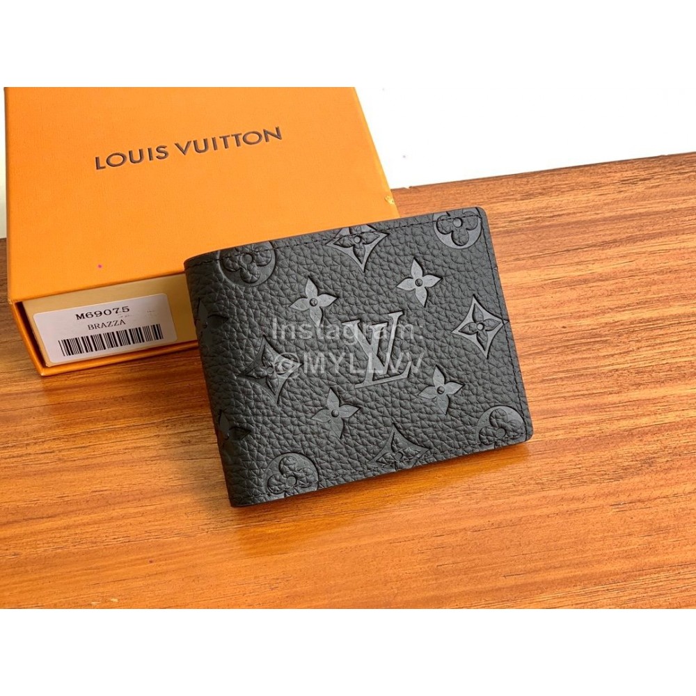 Louis Vuitton Multiple Cowhide Embossed Short Wallets Black M69037