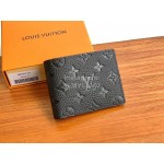 Louis Vuitton Multiple Cowhide Embossed Short Wallets Black M69037