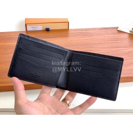 Louis Vuitton Multiple Cowhide Embossed Short Wallets Black M69037