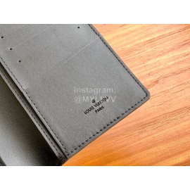 Louis Vuitton Brazza Leather Embossed Long Wallets Black M69038