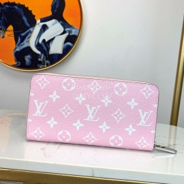Louis Vuitton 2020 Zippy Tie-Dye Style Zipper Around Long Wallets Pink M69110