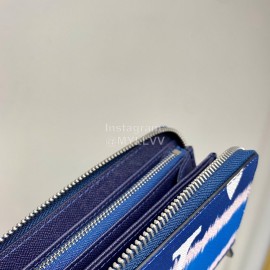 Louis Vuitton 2020 Zippy Tie-Dye Style Zipper Around Long Wallets Blue M68841