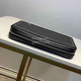 Louis Vuitton Cowhide White Trim Hand Bag Accessories Wallet Black M41503