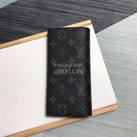 Louis Vuitton Classic Old Flower Green Lining Badge Long Wallets Black M66540