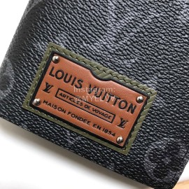 Louis Vuitton Classic Old Flower Green Lining Badge Long Wallets Black M66540