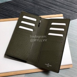 Louis Vuitton Classic Old Flower Green Lining Badge Long Wallets Black M66540