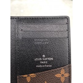 Louis Vuitton Classic Old Flower Black Leather Lining Folding Card Cases M60111