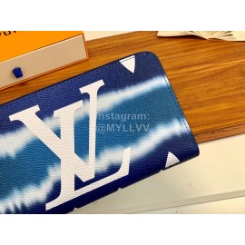 Louis Vuitton 2020 Zippy Tie-Dye Style Zipper Around Long Wallets Blue M69110