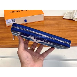 Louis Vuitton 2020 Zippy Tie-Dye Style Zipper Around Long Wallets Blue M69110