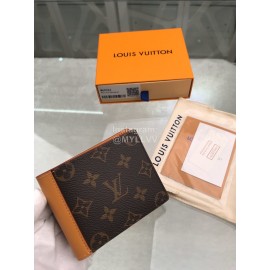 Louis Vuitton Multiple Classic Old Flower Brown Leather Lining Short Wallets M69024