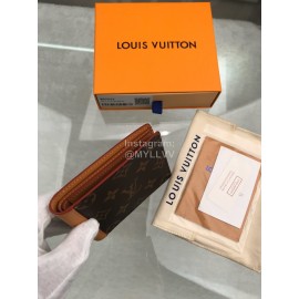 Louis Vuitton Multiple Classic Old Flower Brown Leather Lining Short Wallets M69024
