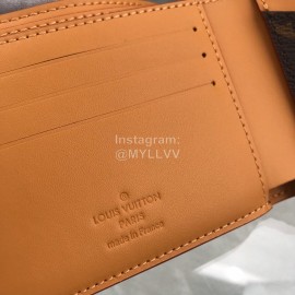 Louis Vuitton Multiple Classic Old Flower Brown Leather Lining Short Wallets M69024