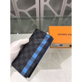 Louis Vuitton Exquisite Damier Graphite Canvas Long Two Fold Wallet Blue N60088