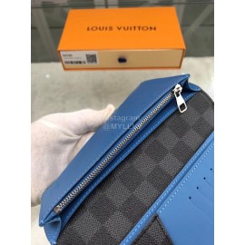 Louis Vuitton Exquisite Damier Graphite Canvas Long Two Fold Wallet Blue N60088