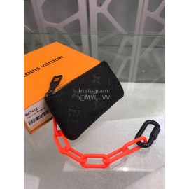 Louis Vuitton Classic Print Fashion Zipper Key Case Black M44487