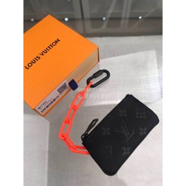 Louis Vuitton Classic Print Fashion Zipper Key Case Black M44487