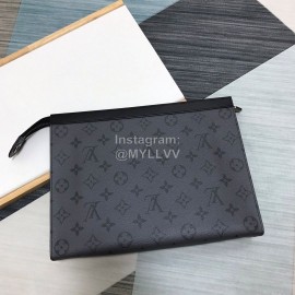 Louis Vuitton Classic Print Black Grey Canvas Medium Handbag M69535