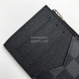 Louis Vuitton Classic Black Grey Checkered Leather Clip N64038