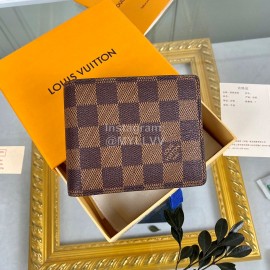 Louis Vuitton Classic Plaid Damier Canvas Two Fold Wallet Brown N60895