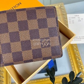 Louis Vuitton Classic Plaid Damier Canvas Two Fold Wallet Brown N60895