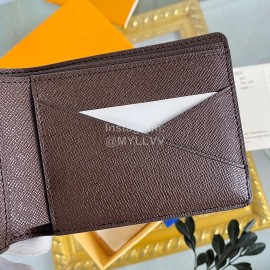 Louis Vuitton Classic Plaid Damier Canvas Two Fold Wallet Brown N60895