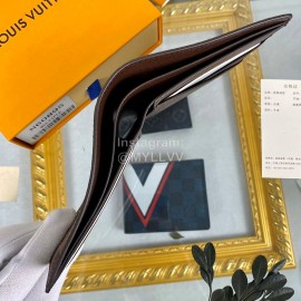 Louis Vuitton Classic Plaid Damier Canvas Two Fold Wallet Brown N60895