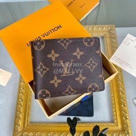 Louis Vuitton Classic Plaid Damier Canvas Two Fold Wallet Brown M60895