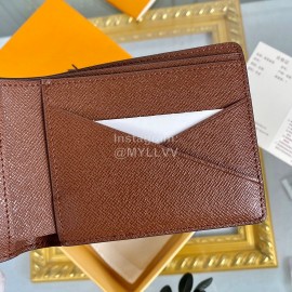 Louis Vuitton Classic Plaid Damier Canvas Two Fold Wallet Brown M60895