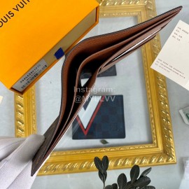 Louis Vuitton Classic Plaid Damier Canvas Two Fold Wallet Brown M60895