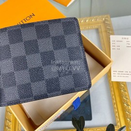 Louis Vuitton Classic Plaid Damier Canvas Two Fold Wallet Blue N62663