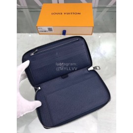 Louis Vuitton Elegant Leather Zipper Medium Wallet Blue M42705