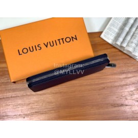 Louis Vuitton Exquisite Crisscross Leather Long Zipper Wallet Blue M60015