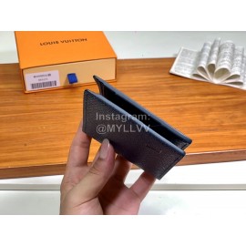 Louis Vuitton Exquisite Cross Grain Leather Short Two Fold Wallet Blue M30952