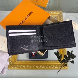 Louis Vuitton Classic Printed Leather Two Fold Short Wallet Blue M62288